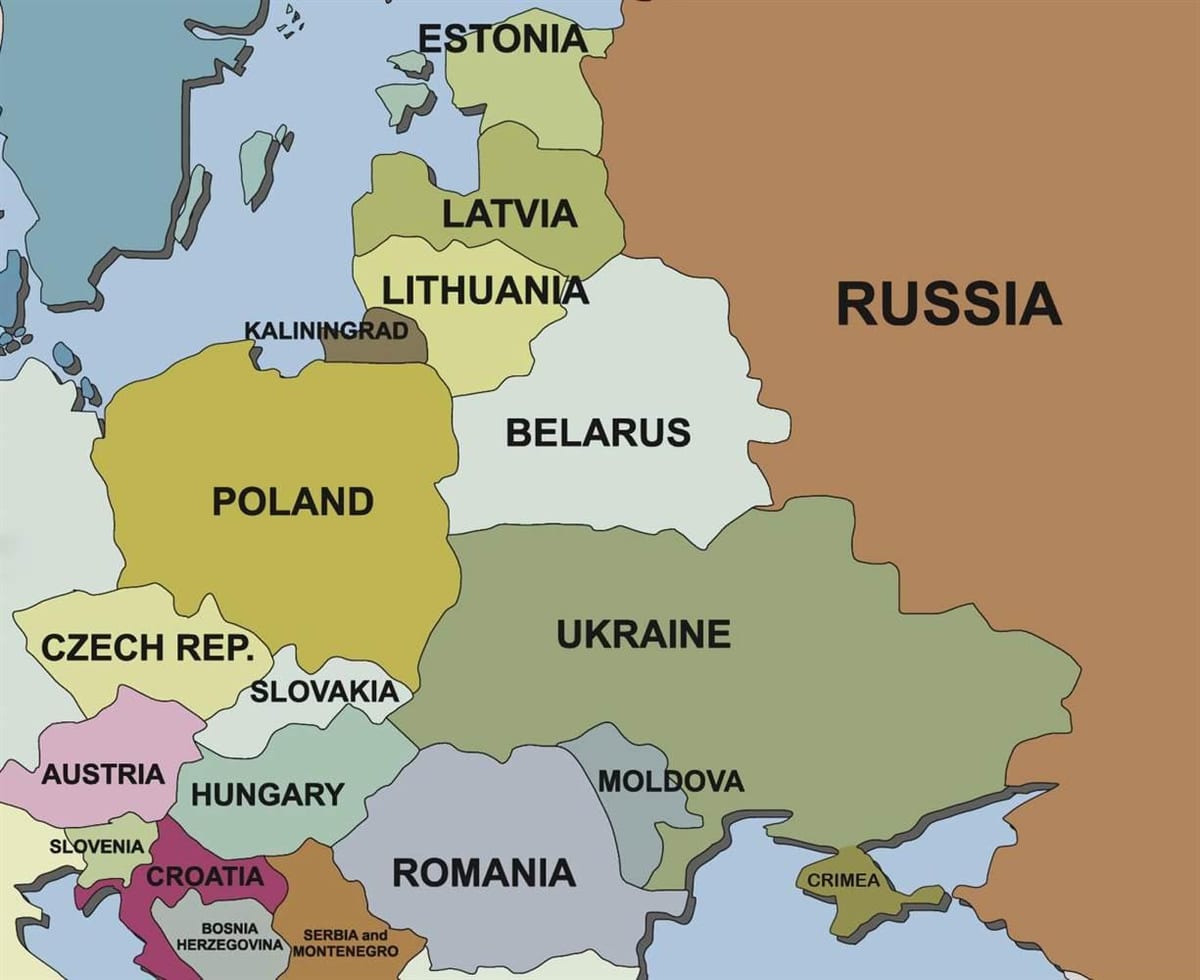 Mapa Słowenii i sąsiednich krajów