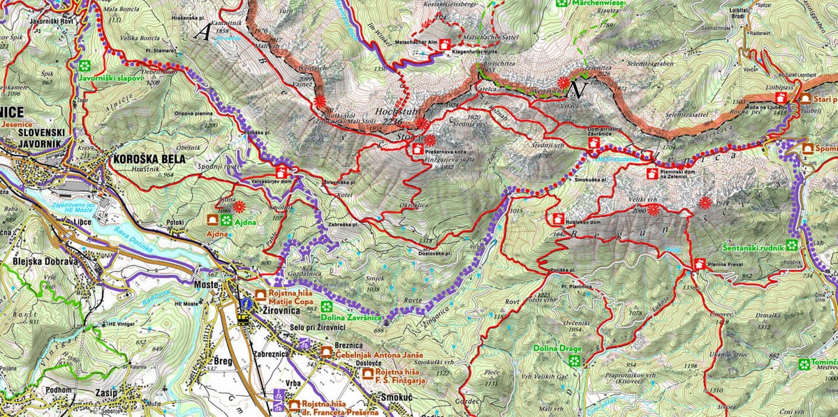 Mapa Słoweńskie Alpy