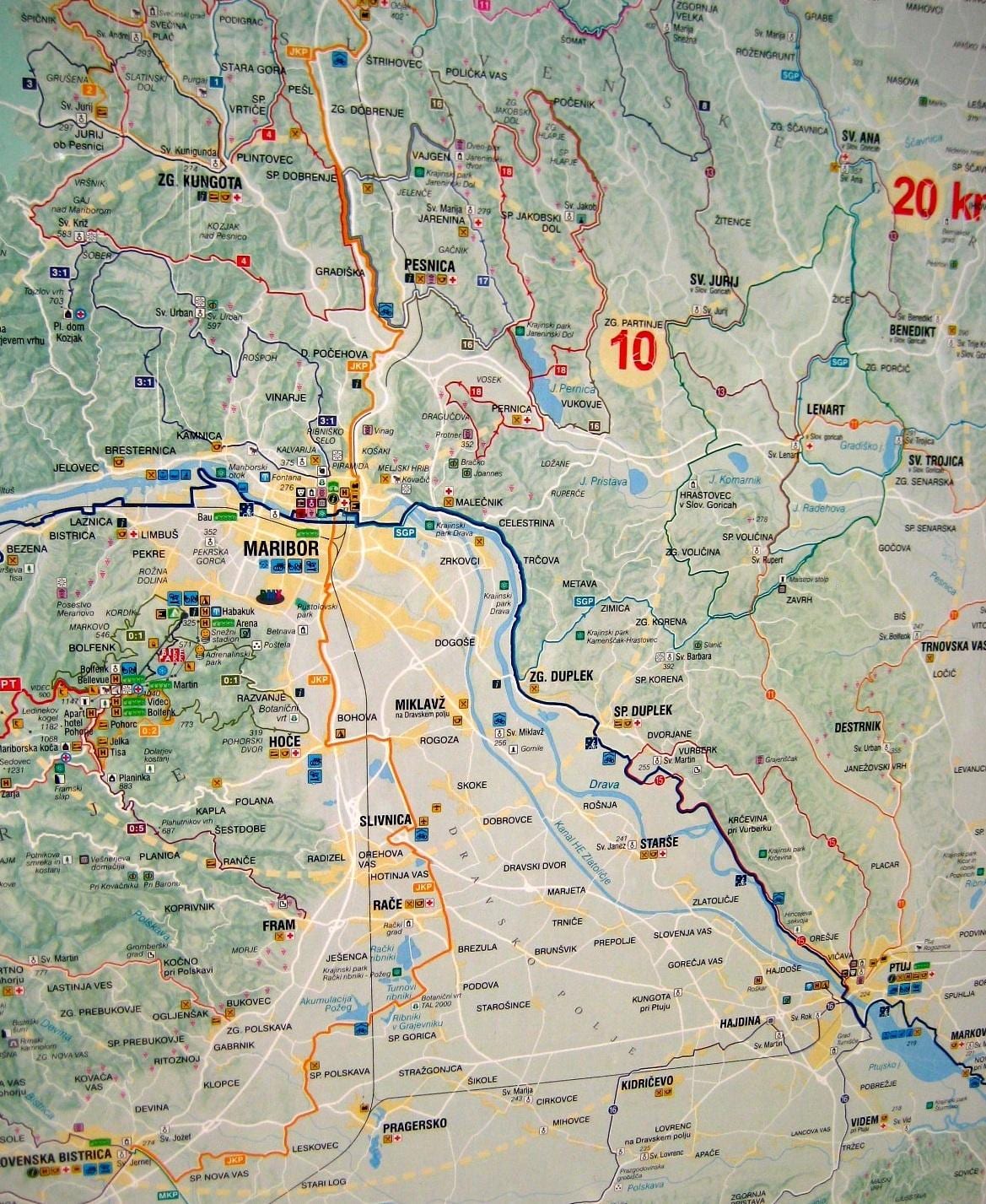 Mapa Słowenii na rowerze