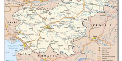 Mapa Słowenii lotnisk