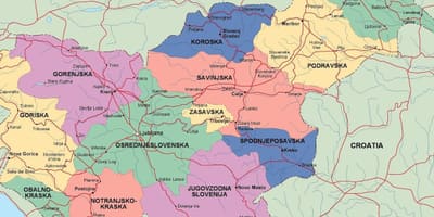 Mapa Słowenii politycznych