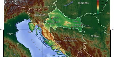 Topograficzna mapa Słowenii