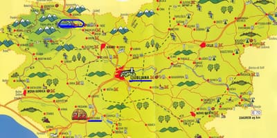 Mapa Słowenia zabytki