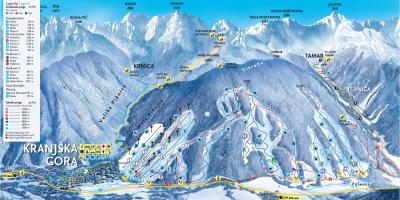 Mapa Słowenia ośrodki narciarskie